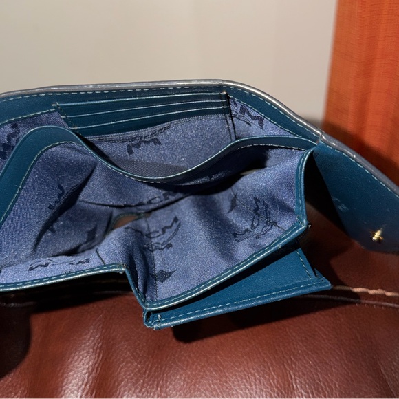 ‼️Authentic MCM Blue Leather Trifold Wallet - Picture 15 of 16